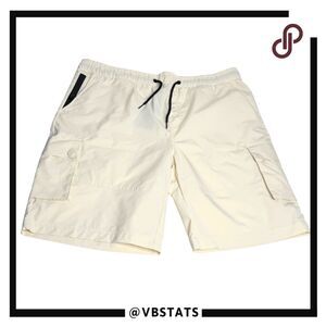 Jump Start Men's Moisture Wicking Quick Dry Cargo‎ Shorts Cream Size XXL NWT